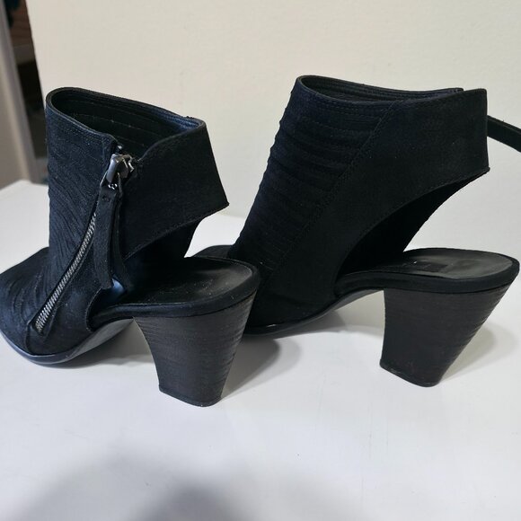 Paul Green 543 5135-12 Black Leather Peep-Toe Booties – US Size 7 - Picture 9 of 9